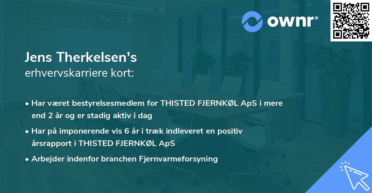 Jens Therkelsen's erhvervskarriere kort