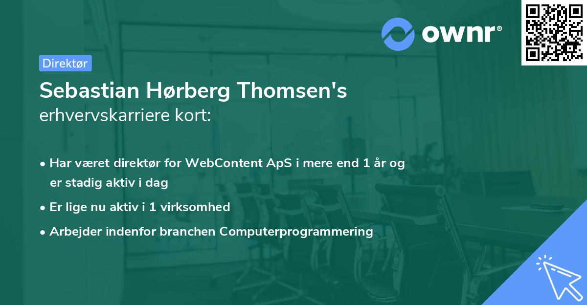 Sebastian Hørberg Thomsen's erhvervskarriere kort