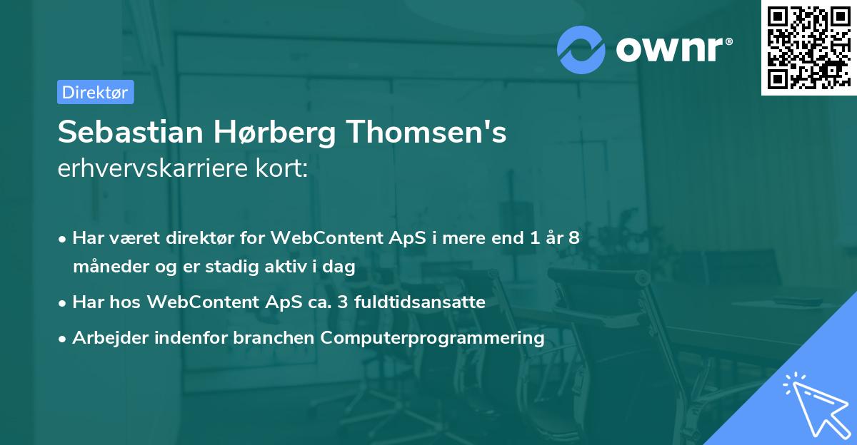 Sebastian Hørberg Thomsen's erhvervskarriere kort