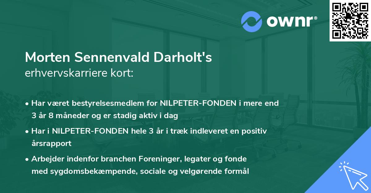 Morten Sennenvald Darholt's erhvervskarriere kort