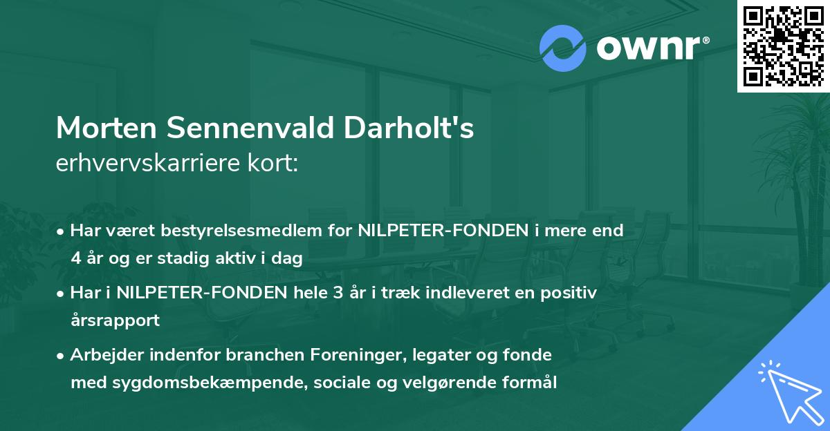 Morten Sennenvald Darholt's erhvervskarriere kort