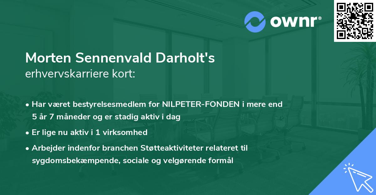 Morten Sennenvald Darholt's erhvervskarriere kort
