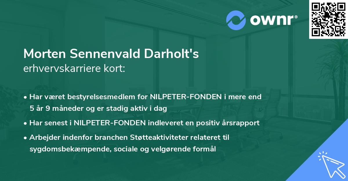 Morten Sennenvald Darholt's erhvervskarriere kort