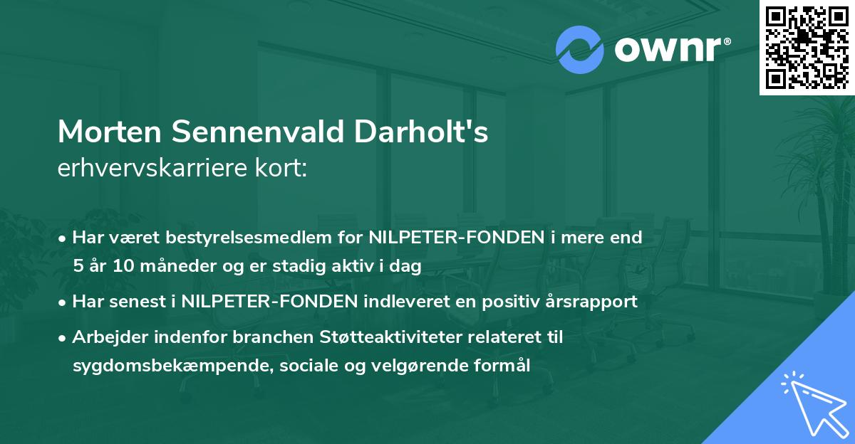 Morten Sennenvald Darholt's erhvervskarriere kort