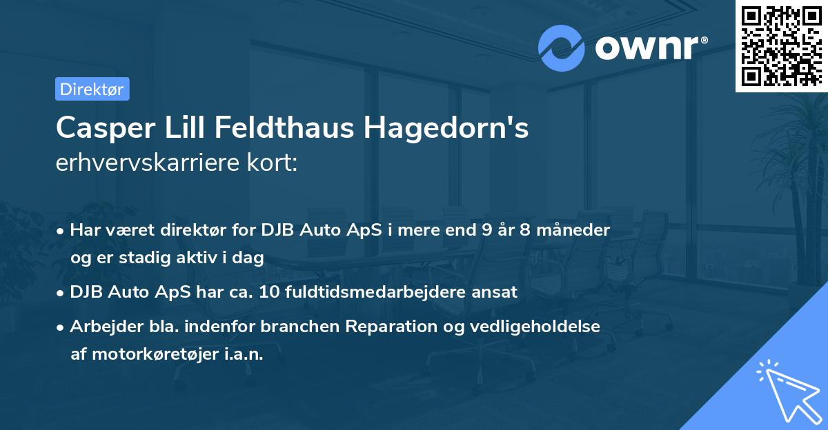 Casper Lill Feldthaus Hagedorn's erhvervskarriere kort