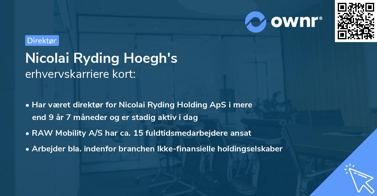 Nicolai Ryding Hoegh's erhvervskarriere kort