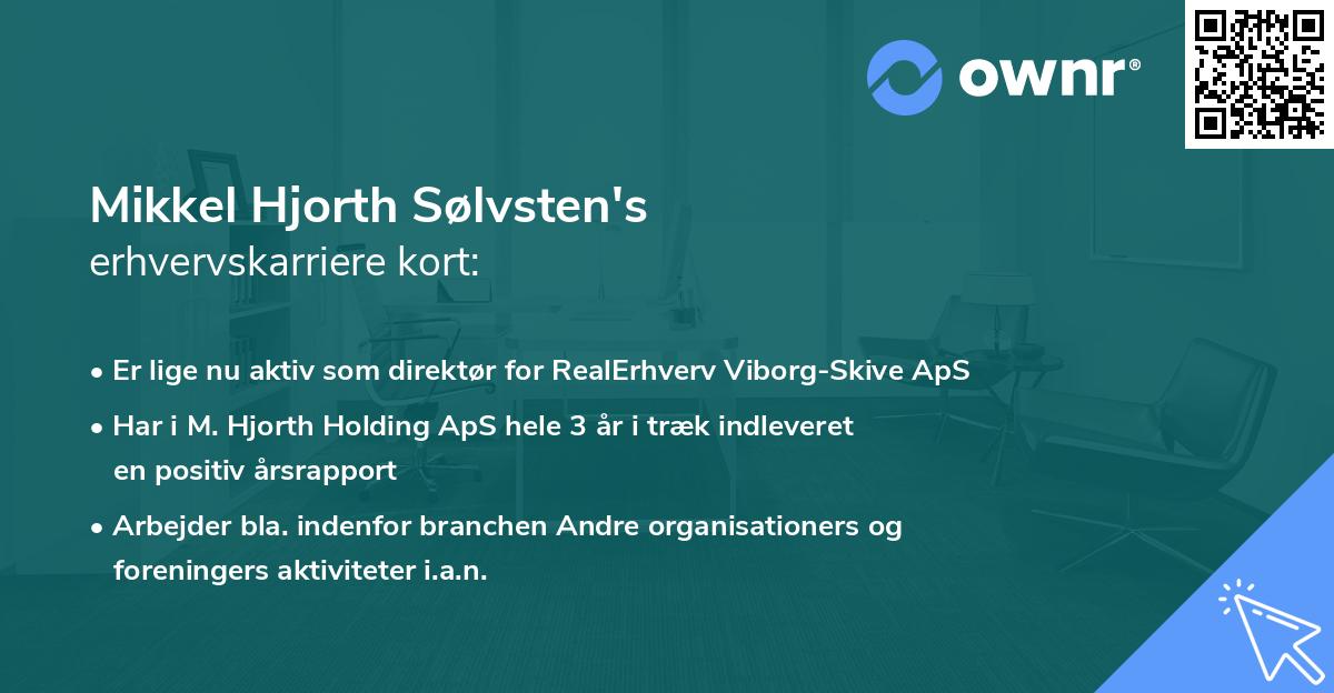 Mikkel Hjorth Sølvsten's erhvervskarriere kort