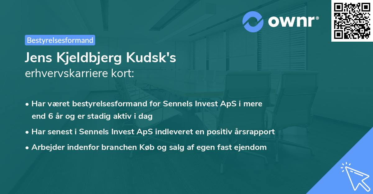 Jens Kjeldbjerg Kudsk's erhvervskarriere kort