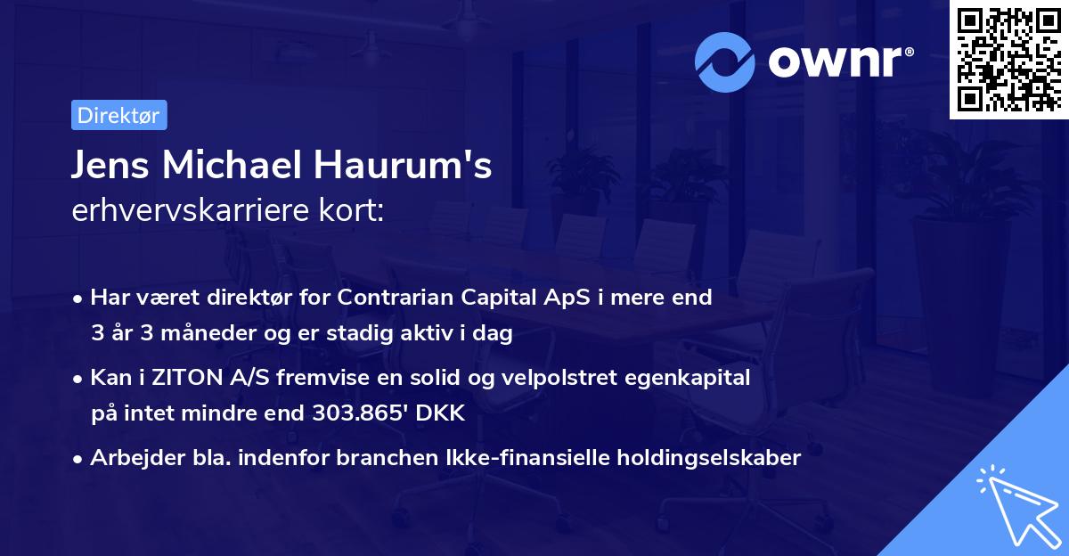 Jens Michael Haurum's erhvervskarriere kort