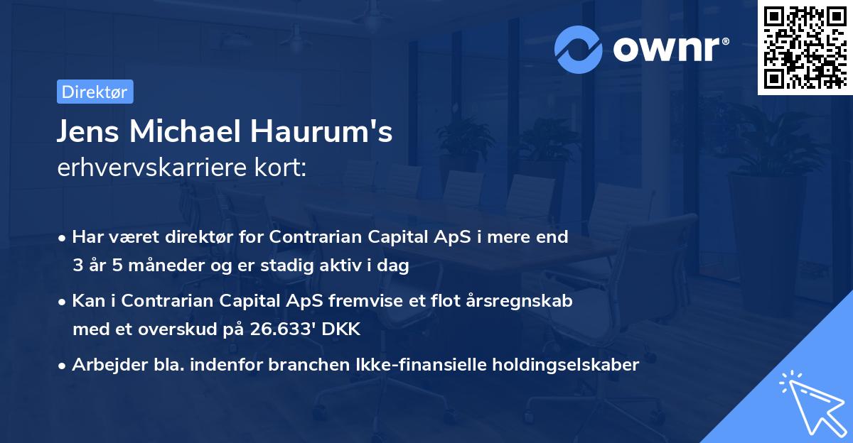 Jens Michael Haurum's erhvervskarriere kort
