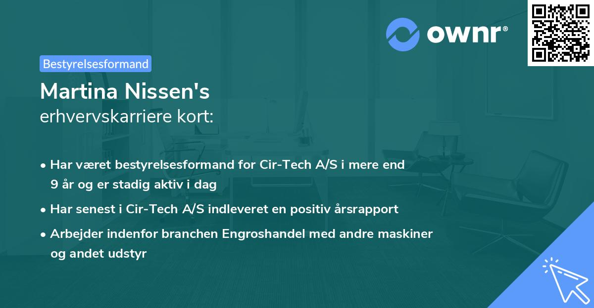 Martina Nissen's erhvervskarriere kort