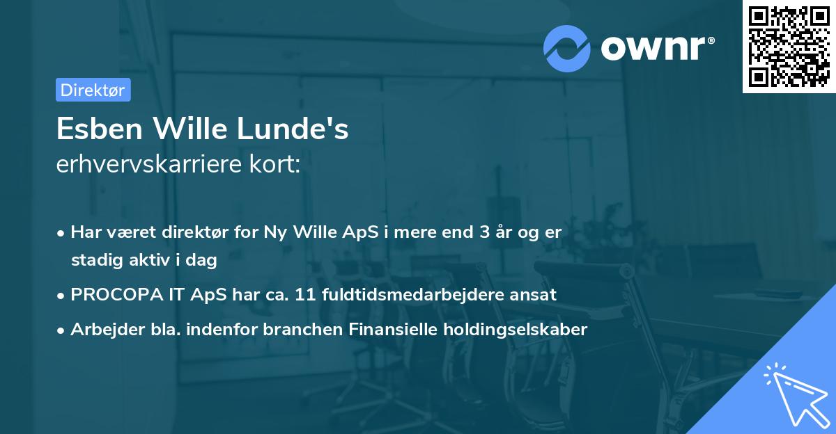 Esben Wille Lunde's erhvervskarriere kort