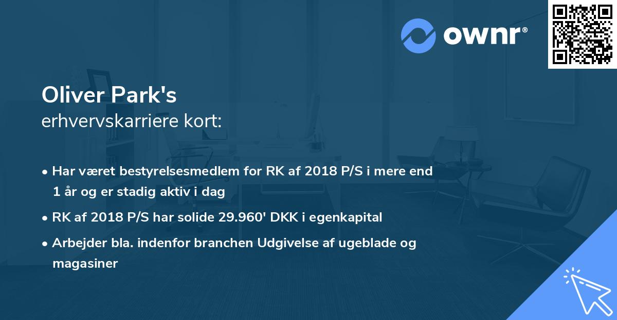 Oliver Park's erhvervskarriere kort