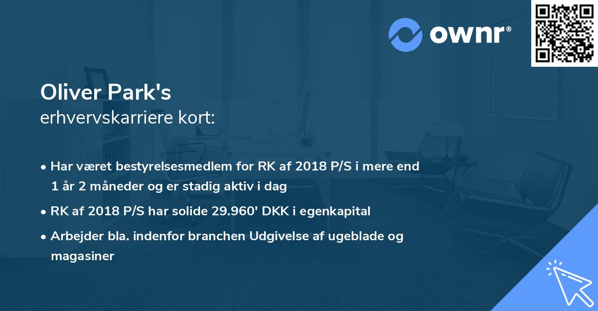 Oliver Park's erhvervskarriere kort