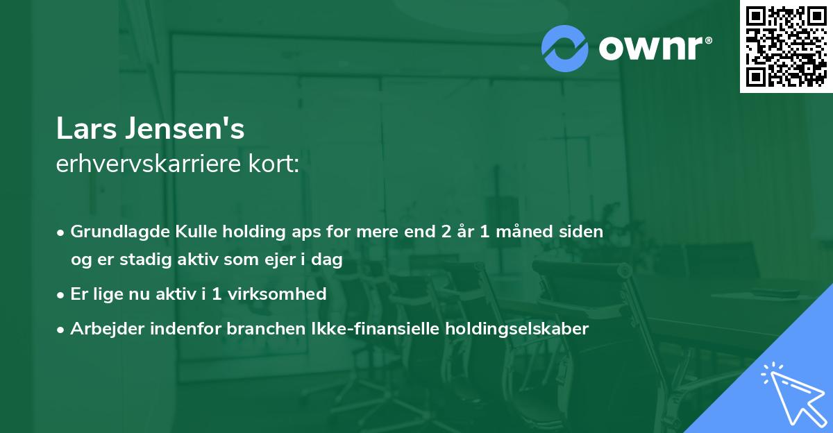 Lars Jensen's erhvervskarriere kort