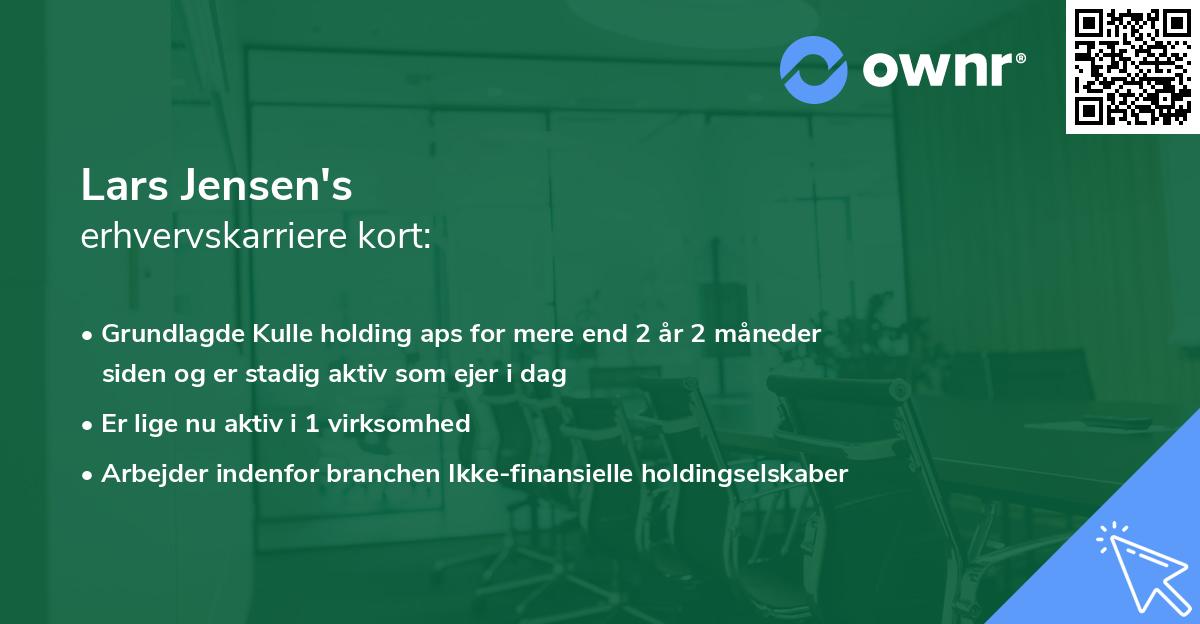 Lars Jensen's erhvervskarriere kort