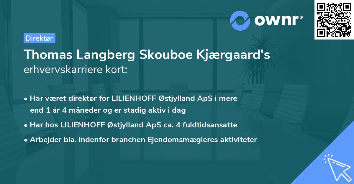 Thomas Langberg Skouboe Kjærgaard's erhvervskarriere kort