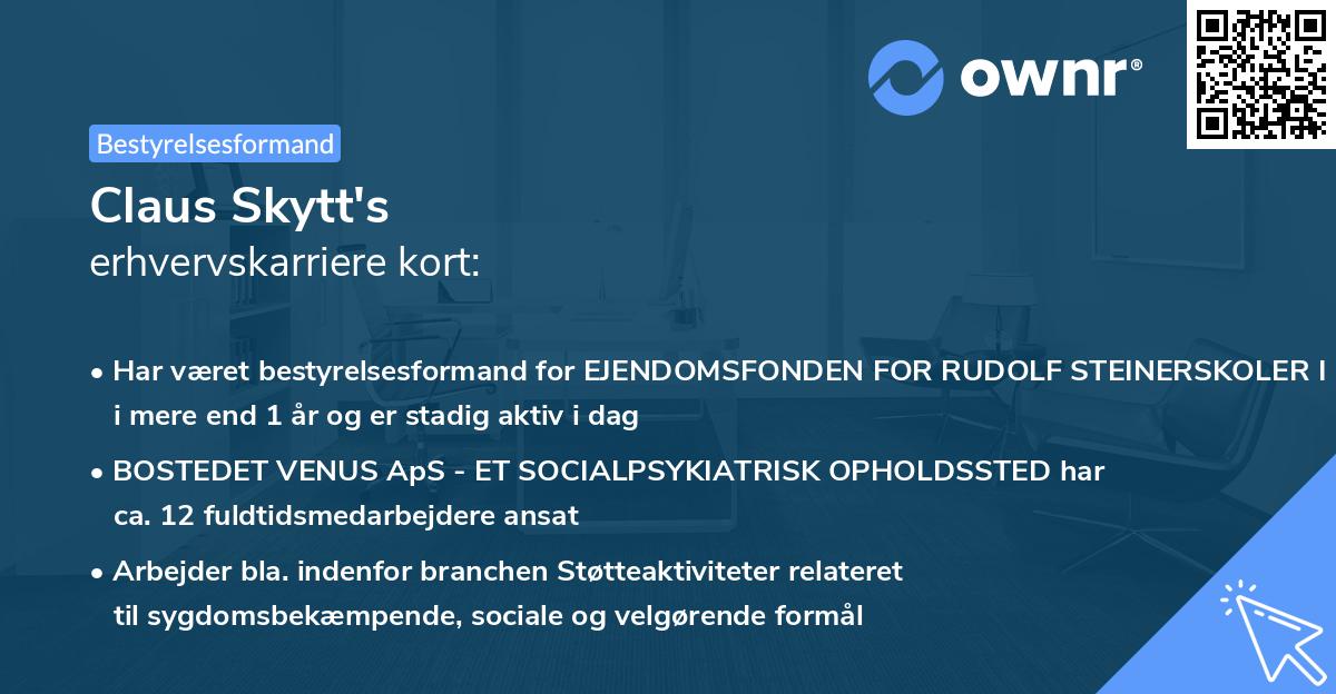 Claus Skytt's erhvervskarriere kort