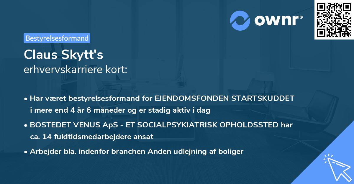 Claus Skytt's erhvervskarriere kort