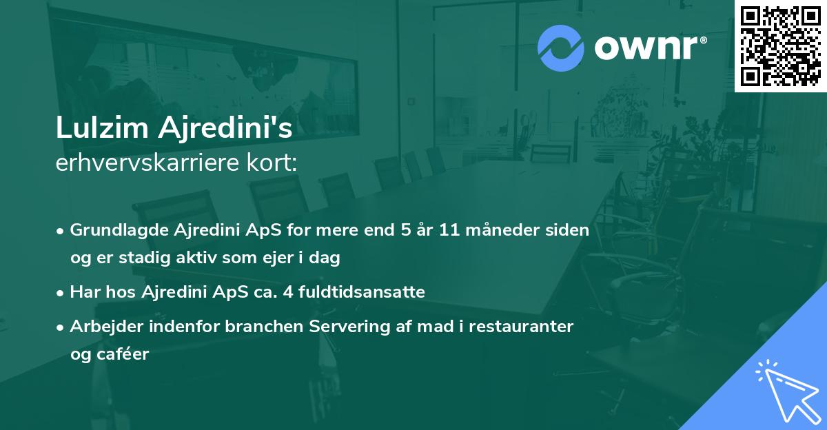 Lulzim Ajredini's erhvervskarriere kort