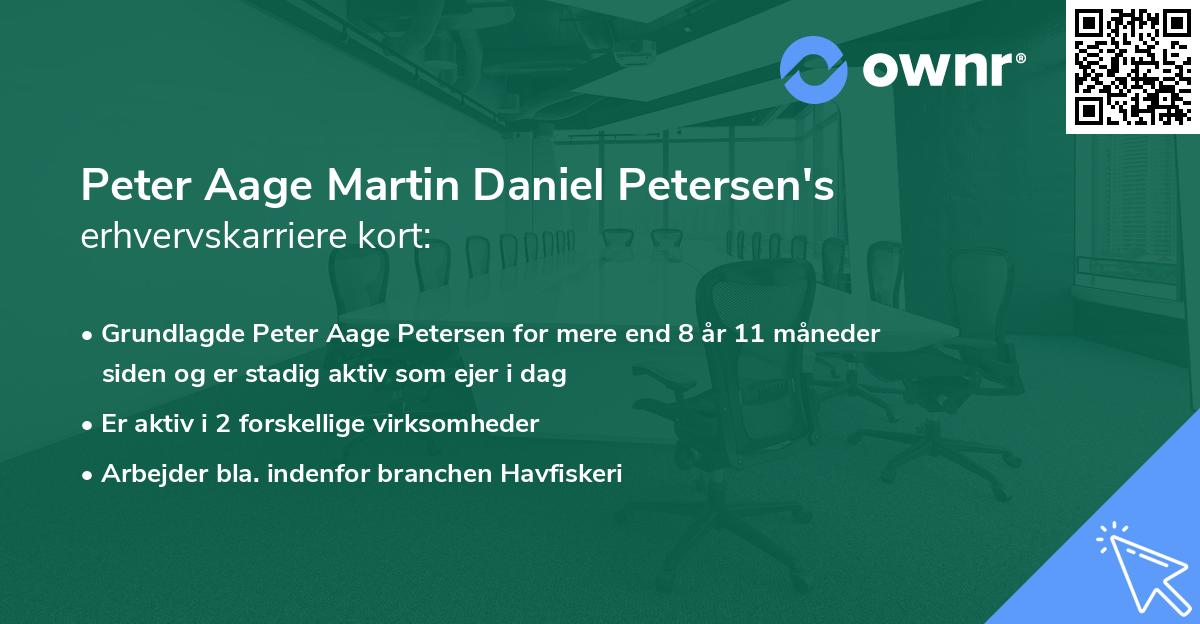 Peter Aage Martin Daniel Petersen's erhvervskarriere kort
