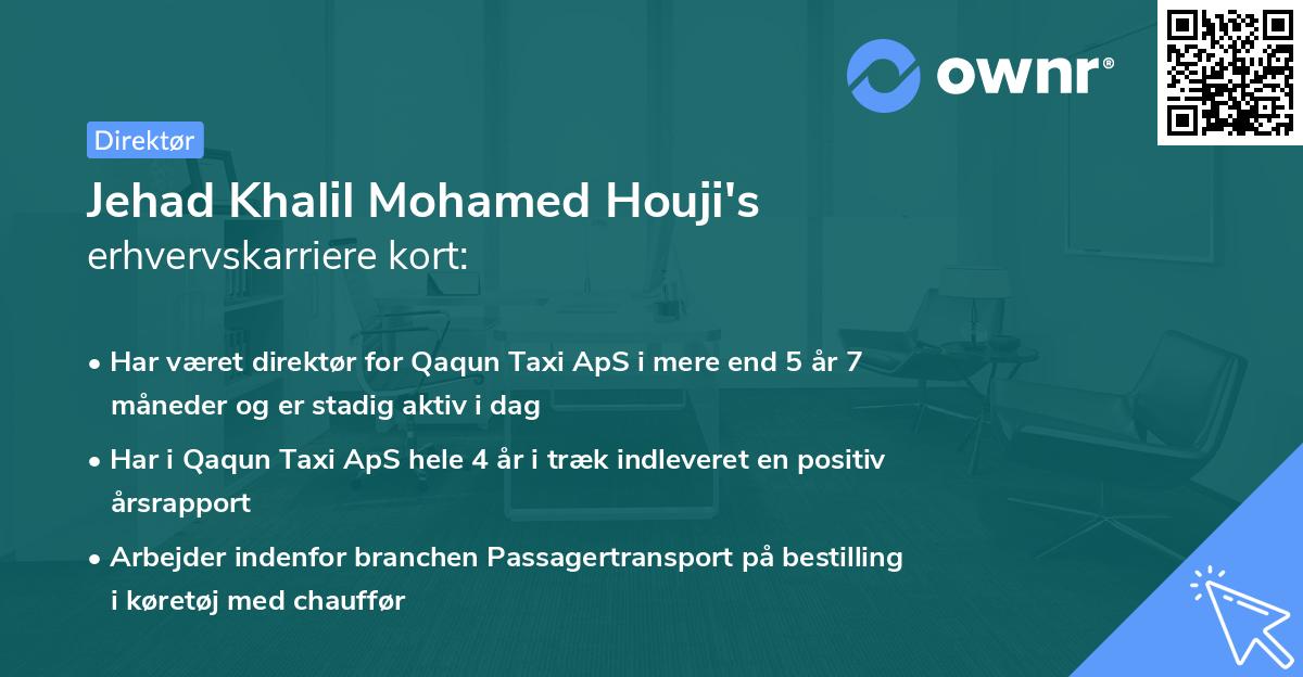 Jehad Khalil Mohamed Houji's erhvervskarriere kort