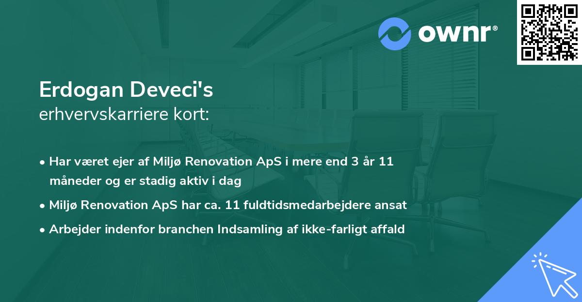 Erdogan Deveci's erhvervskarriere kort