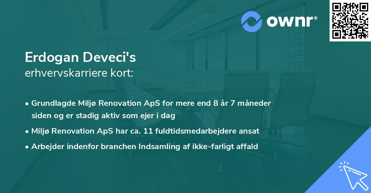 Erdogan Deveci's erhvervskarriere kort