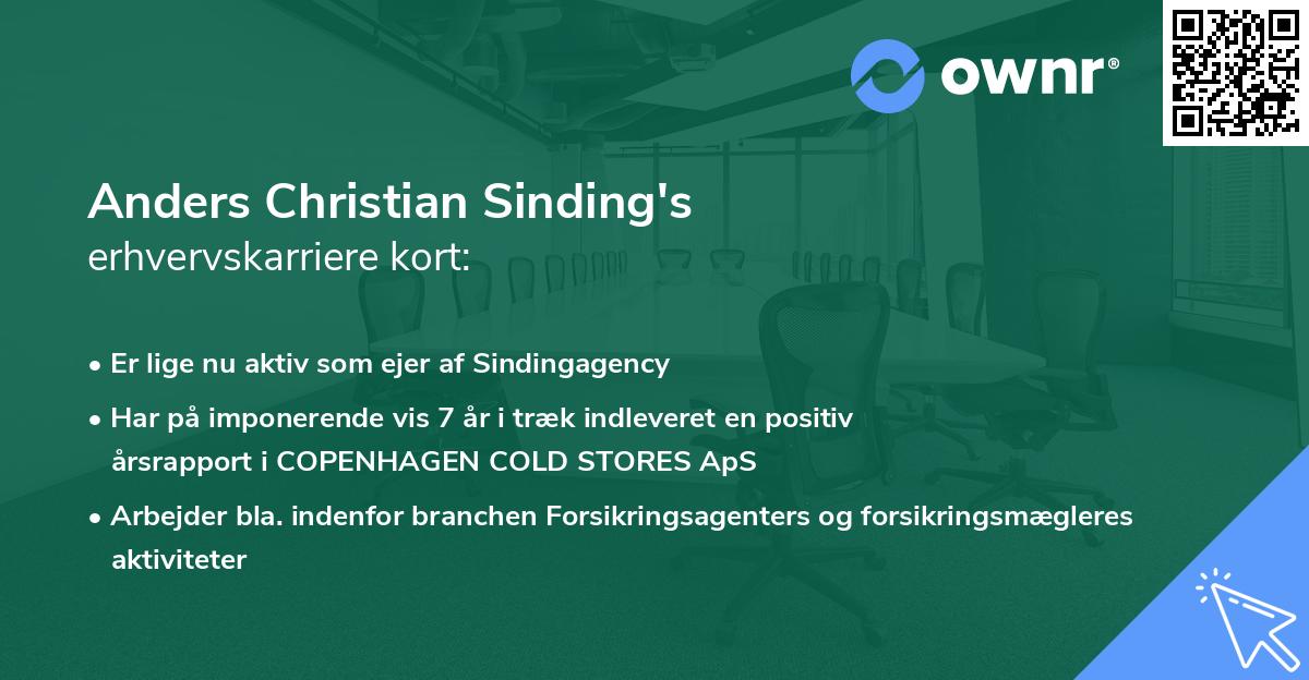 Anders Christian Sinding's erhvervskarriere kort