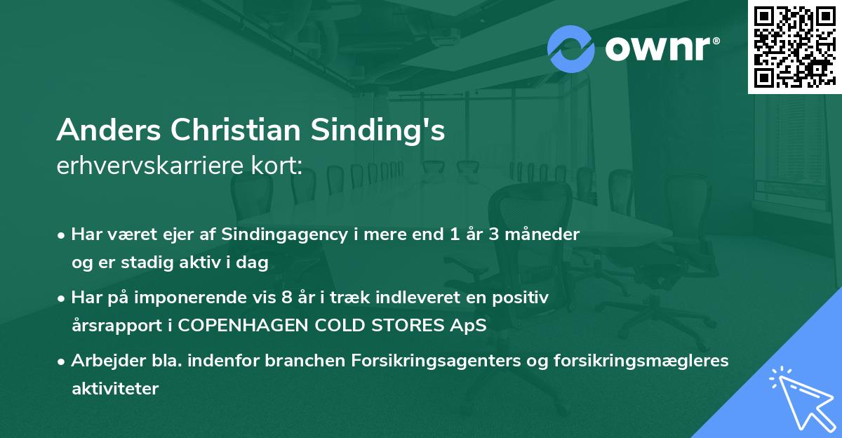 Anders Christian Sinding's erhvervskarriere kort