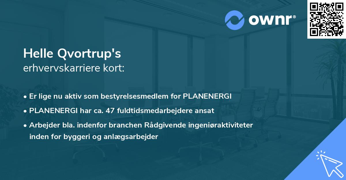 Helle Qvortrup's erhvervskarriere kort