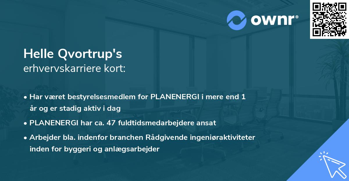 Helle Qvortrup's erhvervskarriere kort