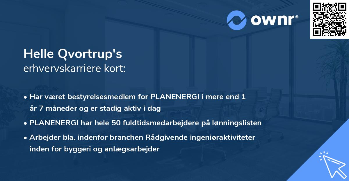 Helle Qvortrup's erhvervskarriere kort