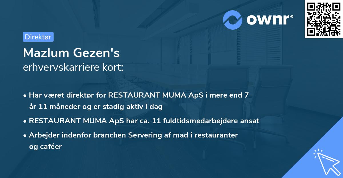 Mazlum Gezen's erhvervskarriere kort