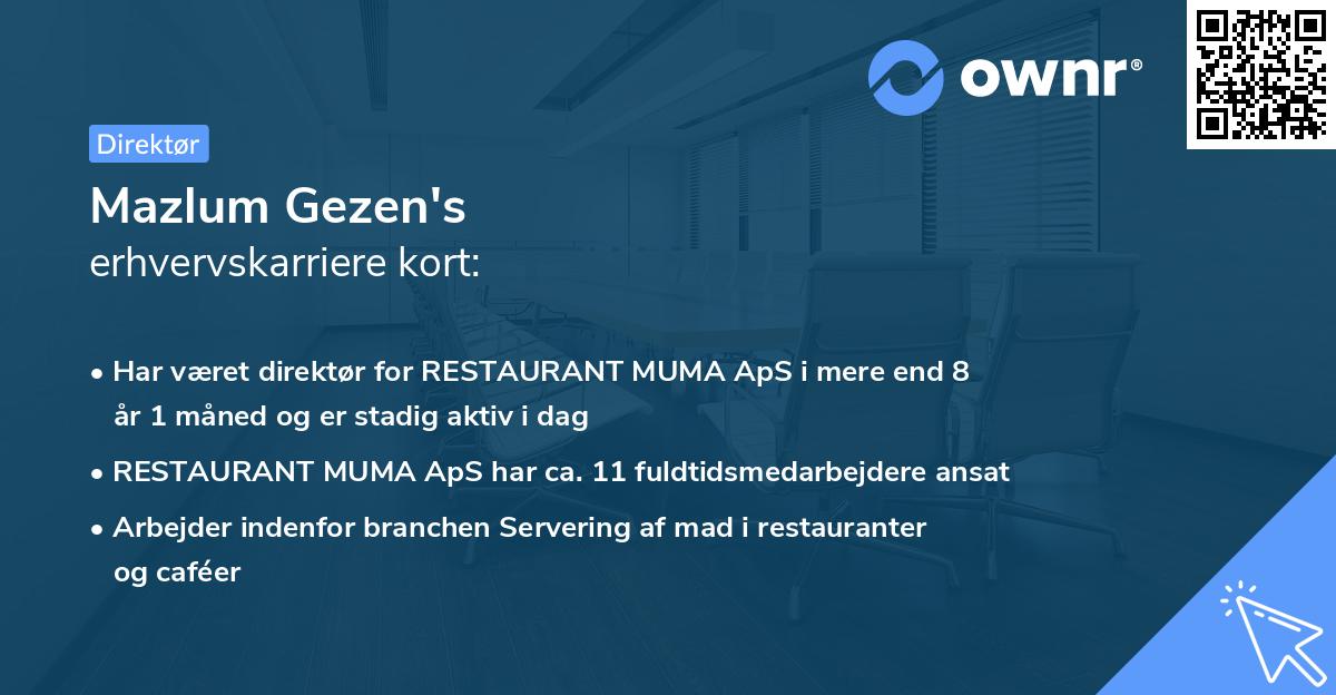 Mazlum Gezen's erhvervskarriere kort