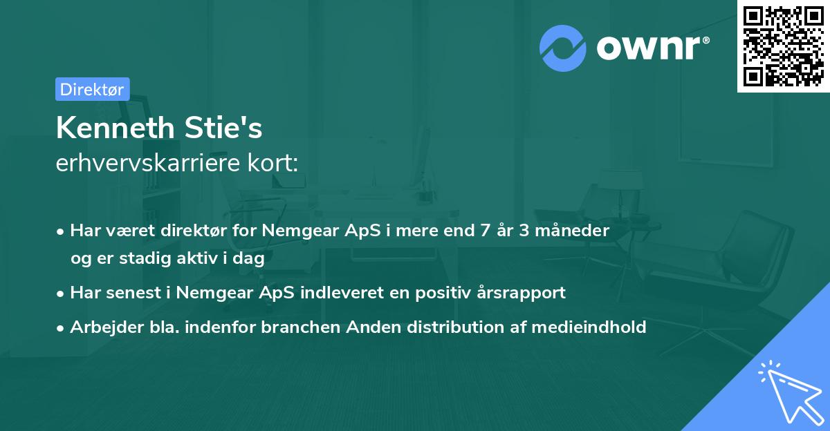 Kenneth Stie's erhvervskarriere kort