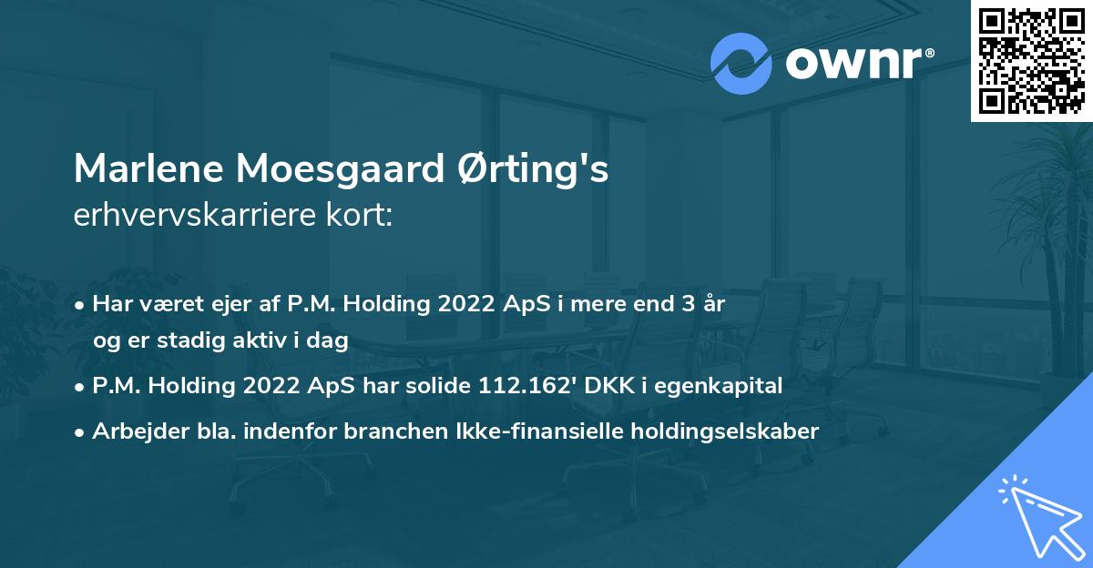 Marlene Moesgaard Ørting's erhvervskarriere kort