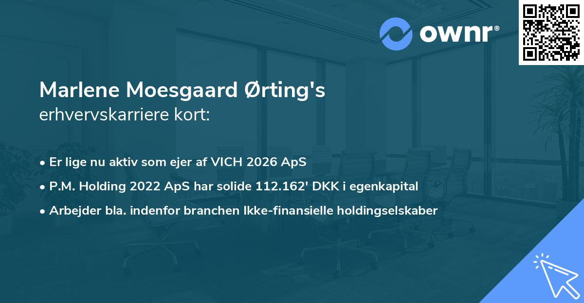 Marlene Moesgaard Ørting's erhvervskarriere kort