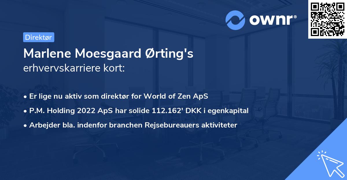 Marlene Moesgaard Ørting's erhvervskarriere kort