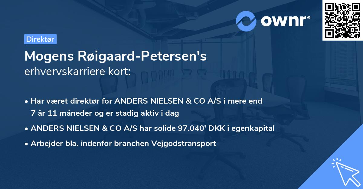 Mogens Røigaard-Petersen's erhvervskarriere kort