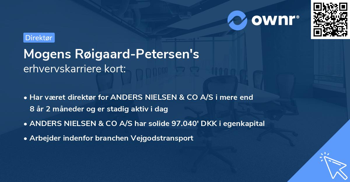 Mogens Røigaard-Petersen's erhvervskarriere kort