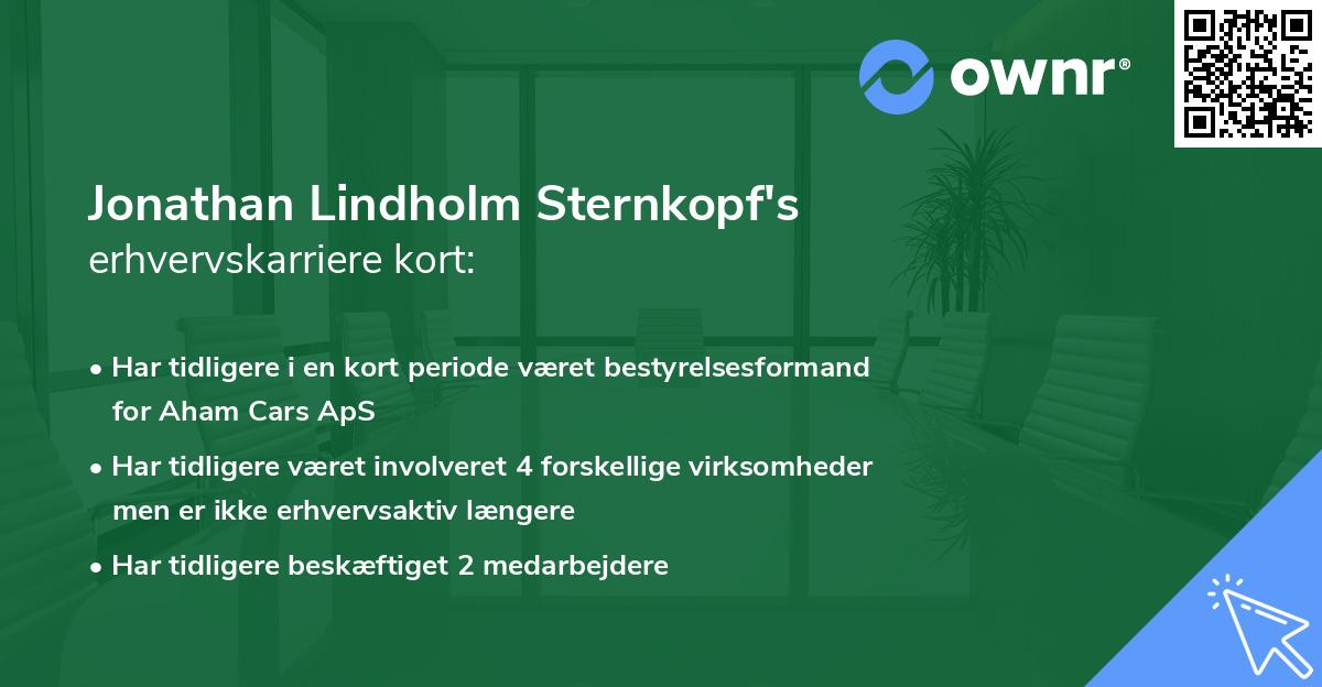Jonathan Lindholm Sternkopf's erhvervskarriere kort