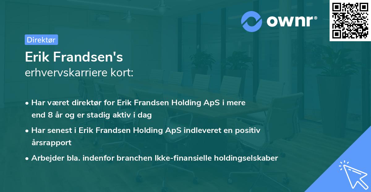 Erik Frandsen's erhvervskarriere kort
