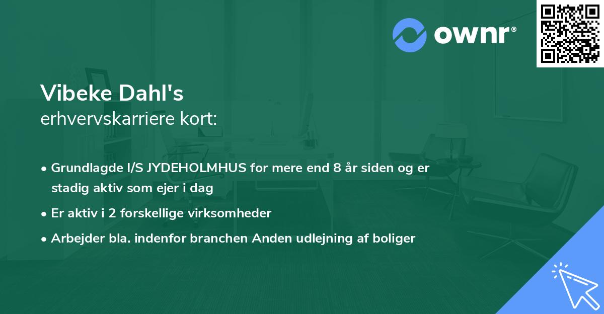 Vibeke Dahl's erhvervskarriere kort