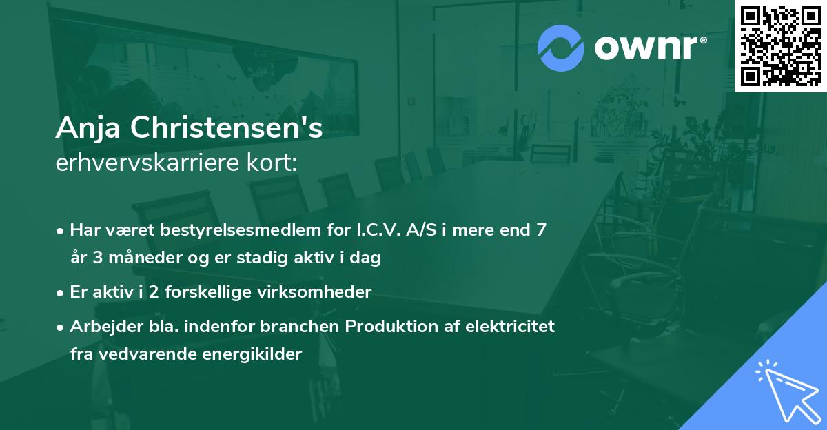 Anja Christensen's erhvervskarriere kort