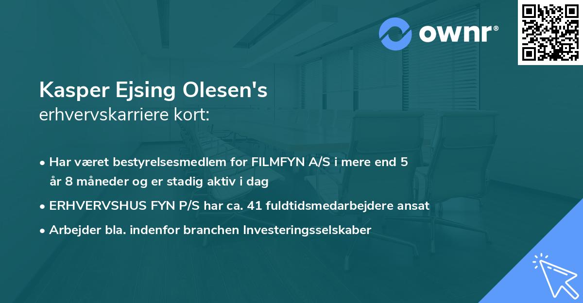 Kasper Ejsing Olesen's erhvervskarriere kort