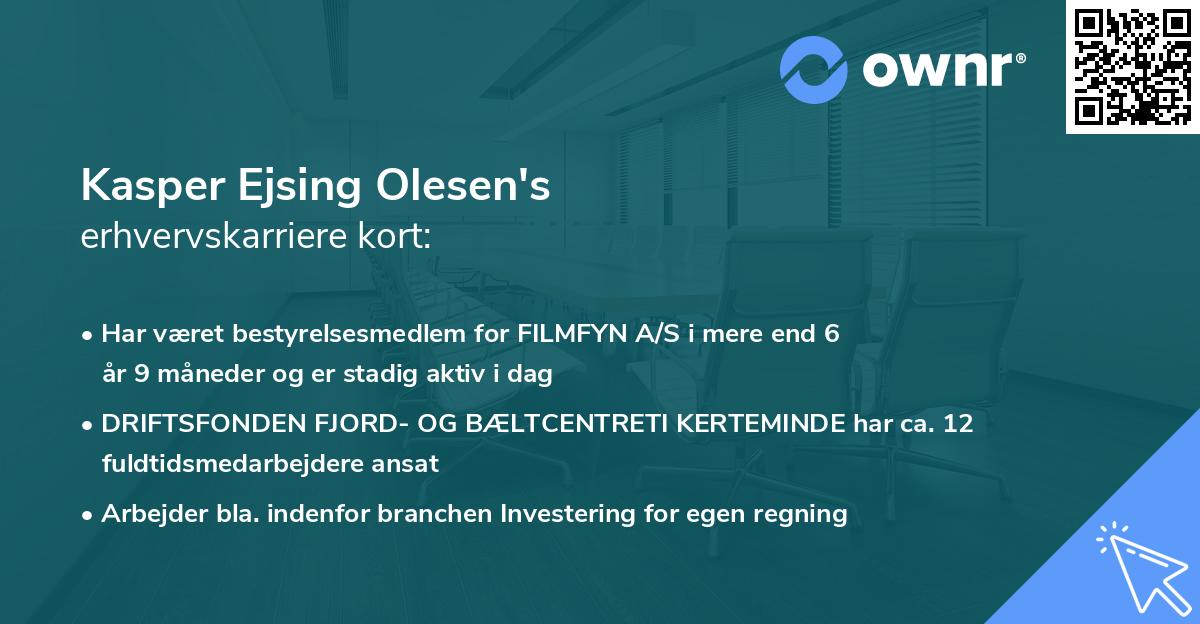 Kasper Ejsing Olesen's erhvervskarriere kort