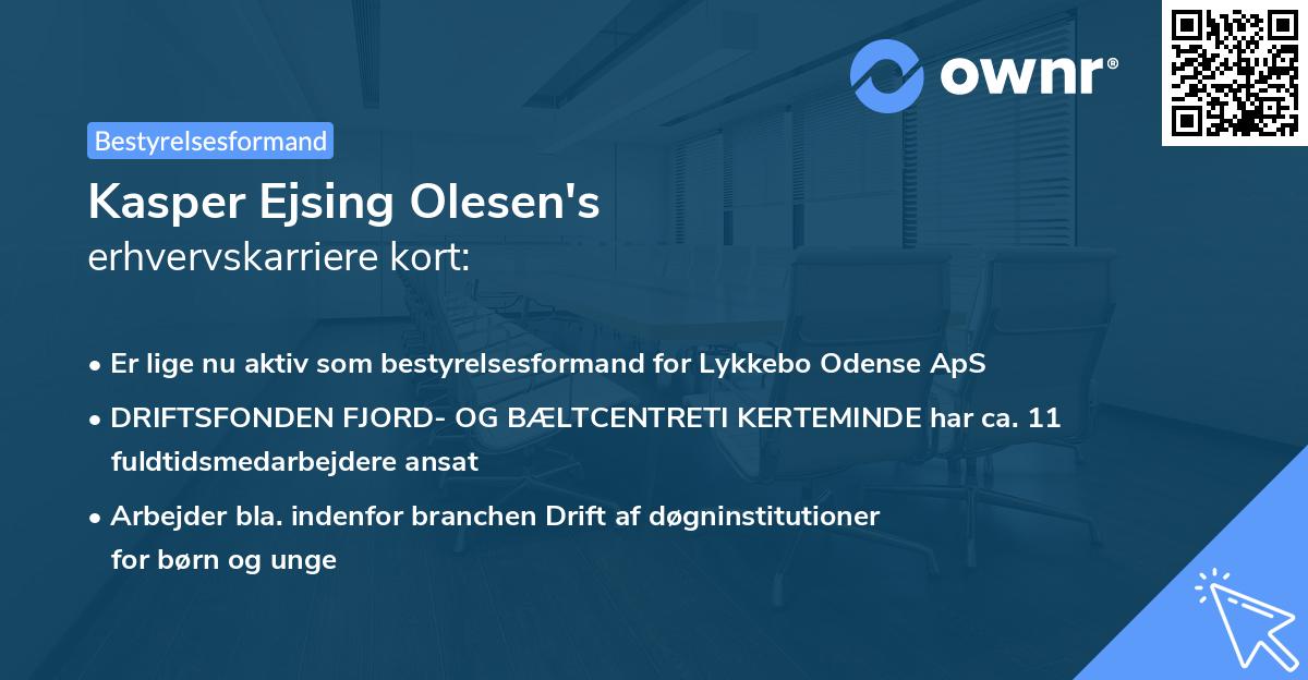 Kasper Ejsing Olesen's erhvervskarriere kort