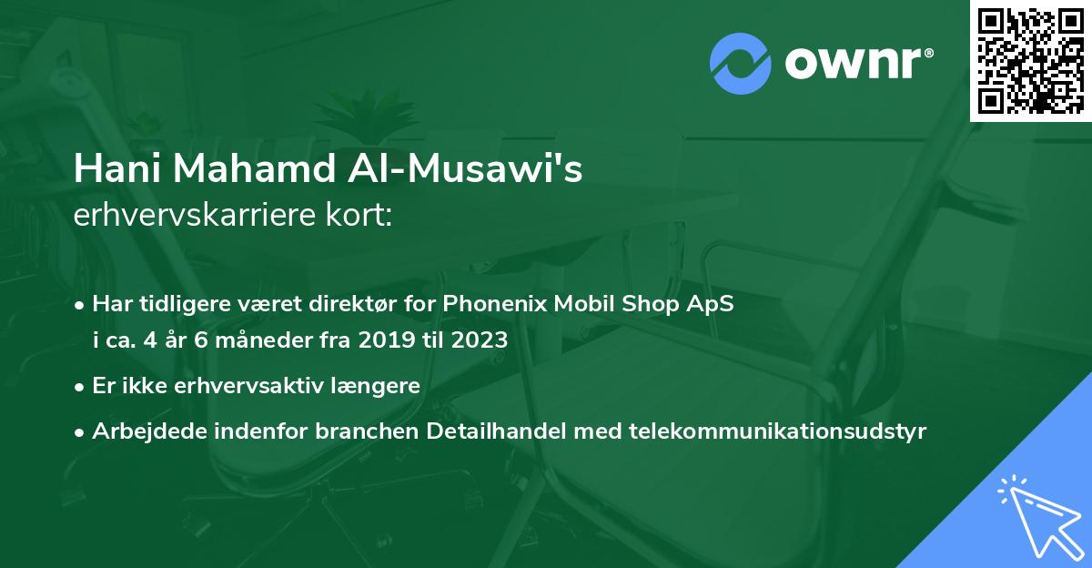 Hani Mahamd Al-Musawi's erhvervskarriere kort