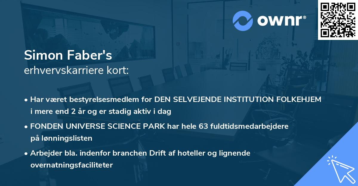 Simon Faber's erhvervskarriere kort